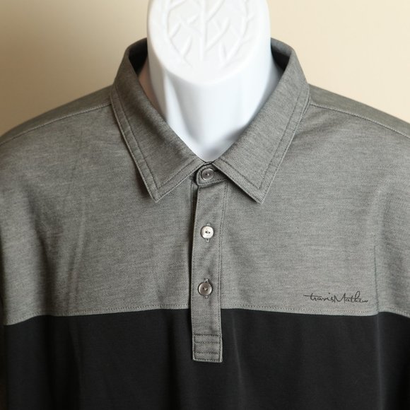 Travis Mathew Other - Travis Mathew Men's black and gray detailed s/s golf polo shirt XL